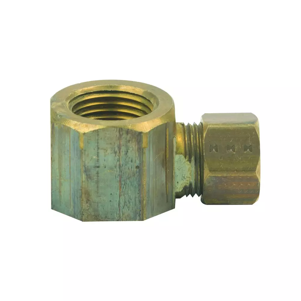 PROFLO 3/8 in. OD Tube x FIP Elbow Adapter, 90°, Brass MPN B7066X — image 1
