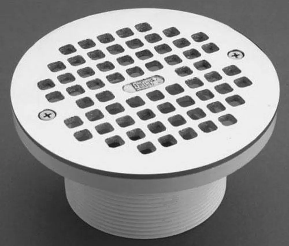 PROFLO 3-1/2 in. IPS PVC Adjustable General Purpose Drain w/ 6 in. Stainless Grate MPN 42847 — image 1
