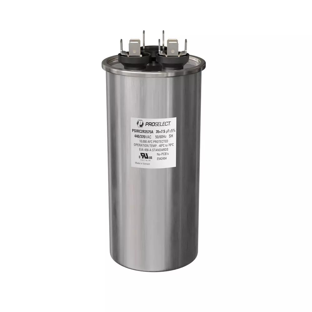 PROSELECT 35/7.5 MFD 440/370V Dual Round Run Capacitor MPN PSIRC2R3575A