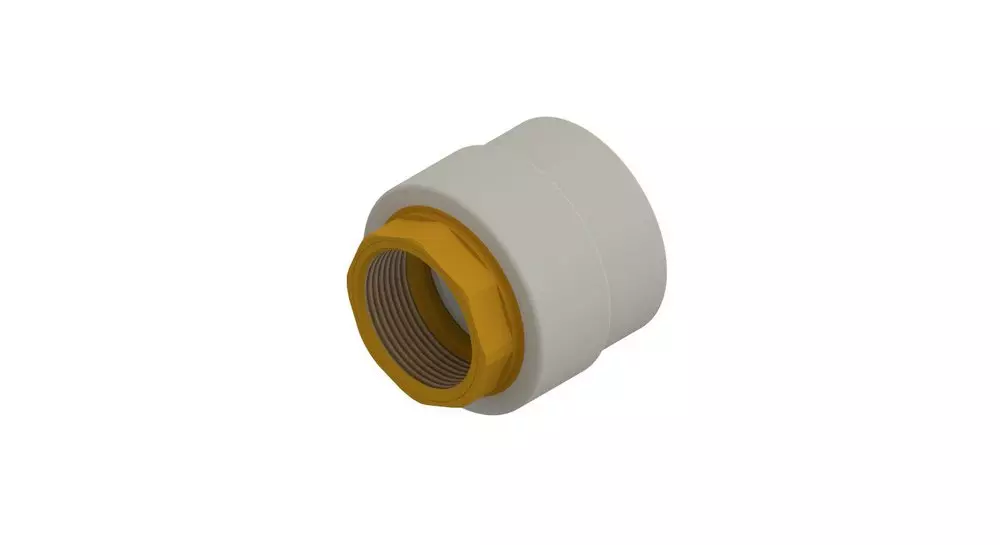 NIRON 1-1/4 in Socket Fusion x FPT PP-RCT Adapter 482 psi MPN 27NRFF40114NPTL — image 1