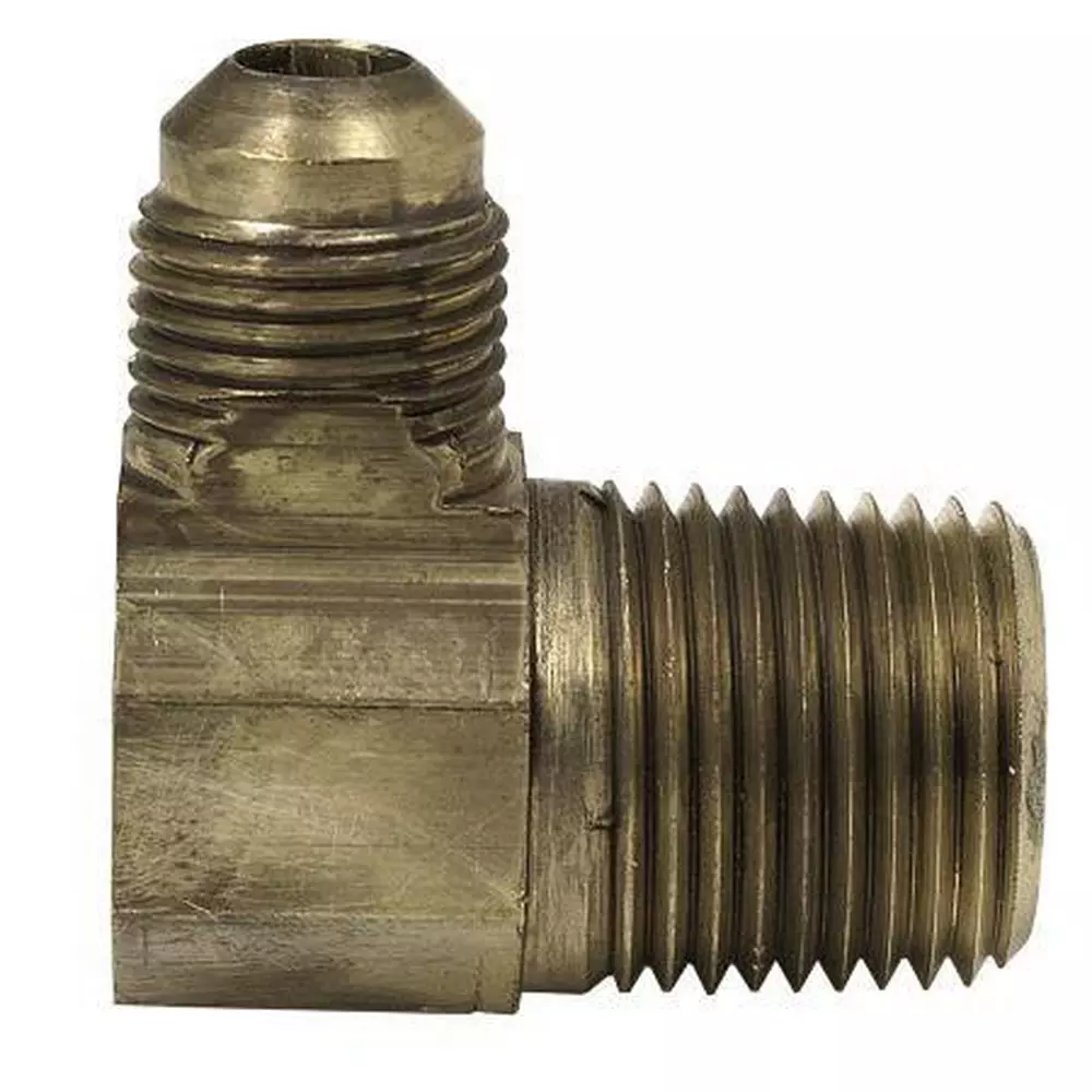 BrassCraft 3/8 FLR x 1/2 MIP 90° Brass Reducing Elbow MPN 49-6-8WN — image 1