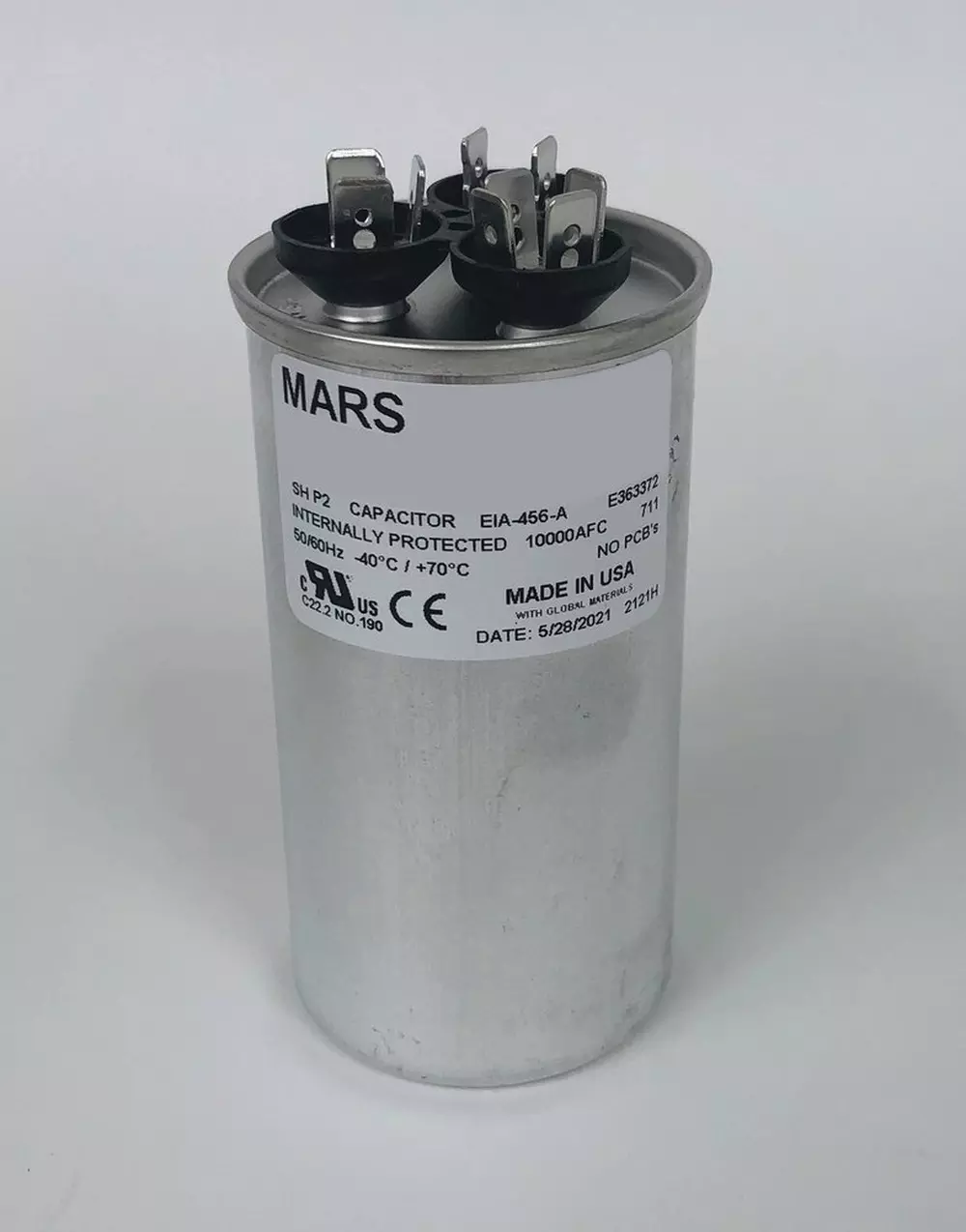 MARS USA 80/5 MFD 440/370V Dual Round Run Capacitor MPN 14257