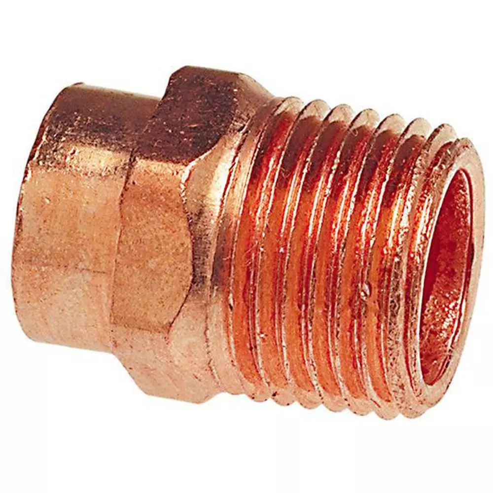Nibco 3/8 x 1/2 in. Copper Male Adapter, Wrot, Sweat x MPT MPN 9030500 — image 1