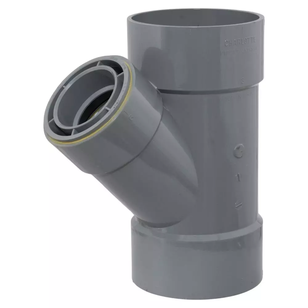 Charlotte Pipe 8x8x4 Hub CPVC Reducing Wye Grey Chemdrain MPN AW 00601 0582C — image 1