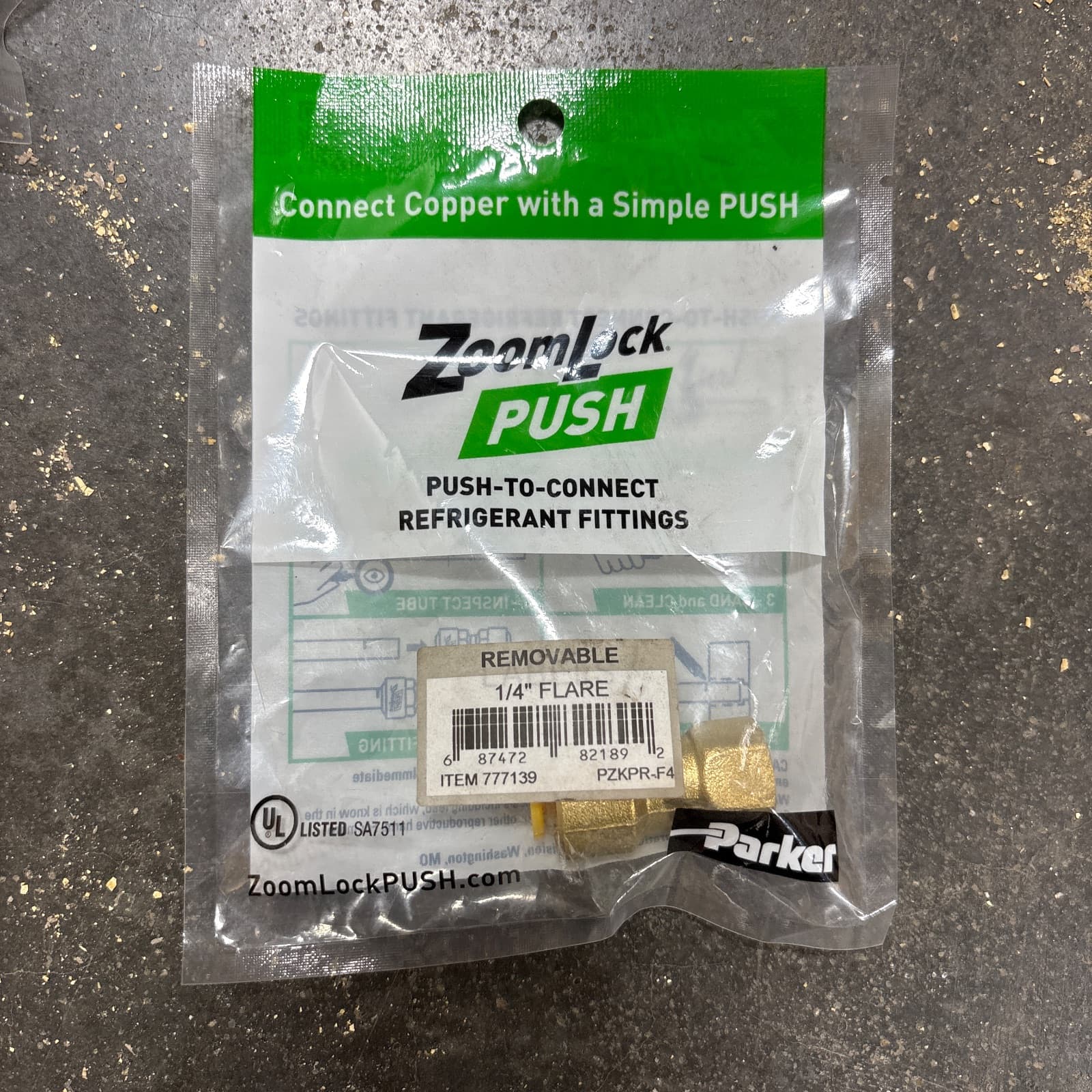 Parker Hannifin Aftermarket 1/4 SAE PZKPR-F4 Copper Adapter Fitting — image 1