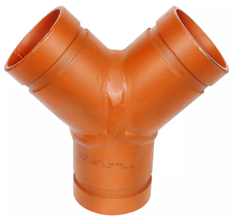 Gruvlok 8 in. Grooved Schedule 40 Carbon Steel Wye Fitting MPN 0390027902 — image 1