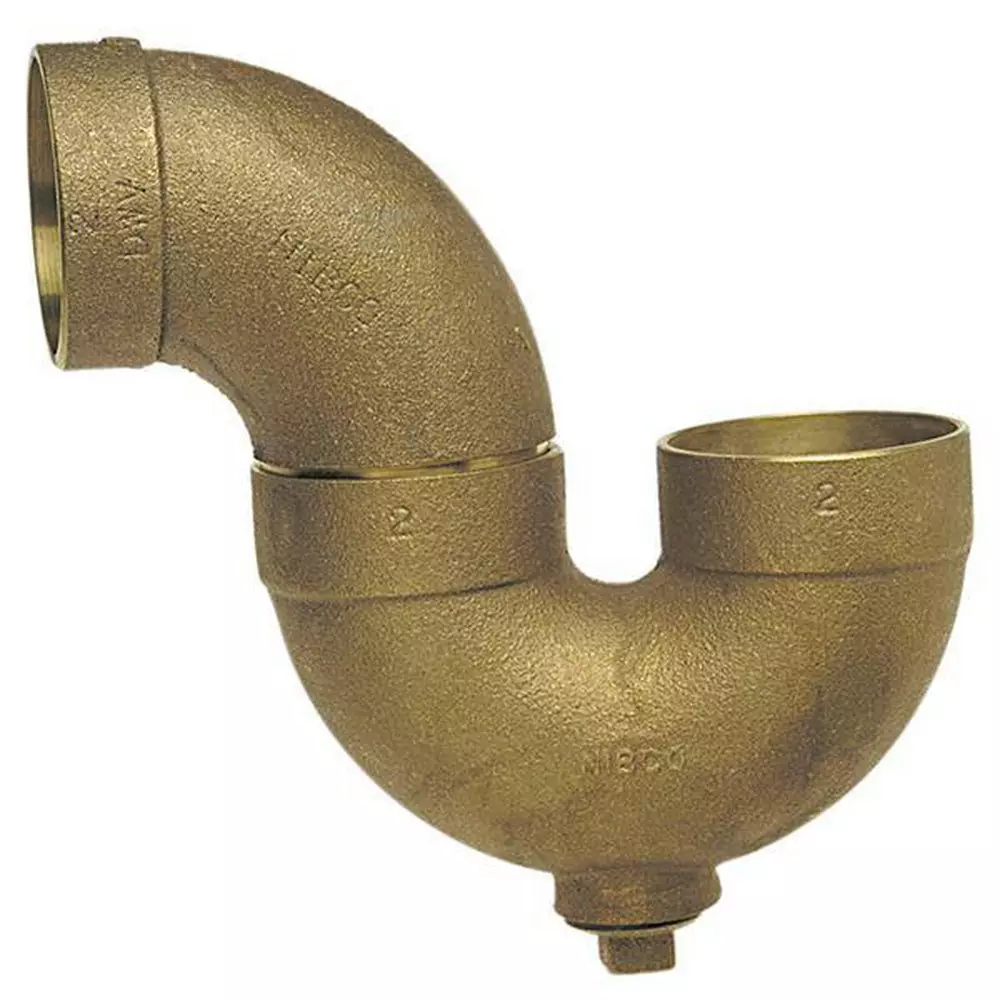 Nibco 2 in. Cast Copper DWV P-Trap w/ Cleanout MPN E560350 — image 1