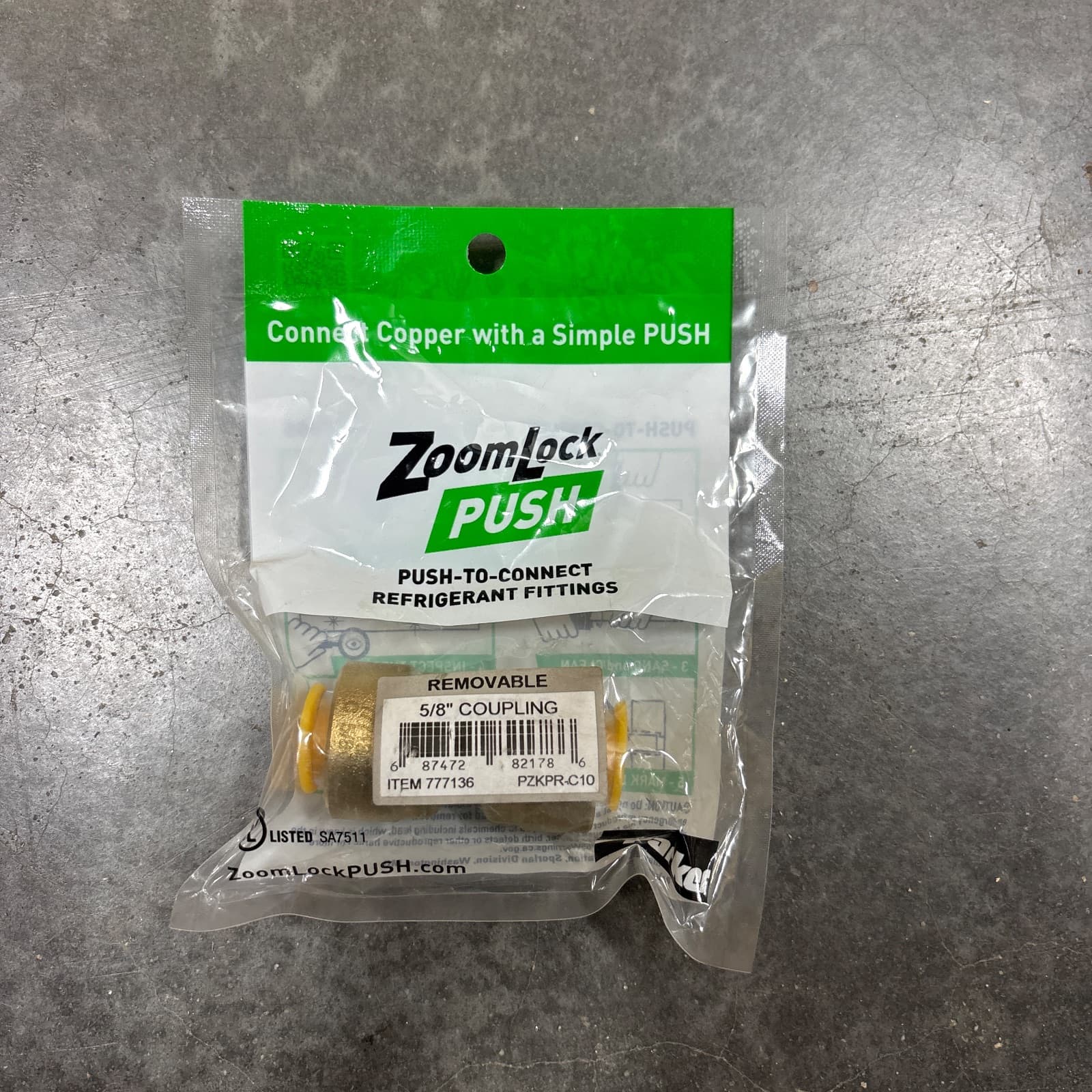 Parker Hannifin Parker ZoomLock 5/8 in Brass Push Coupling MPN PZKPR-C10 — image 1