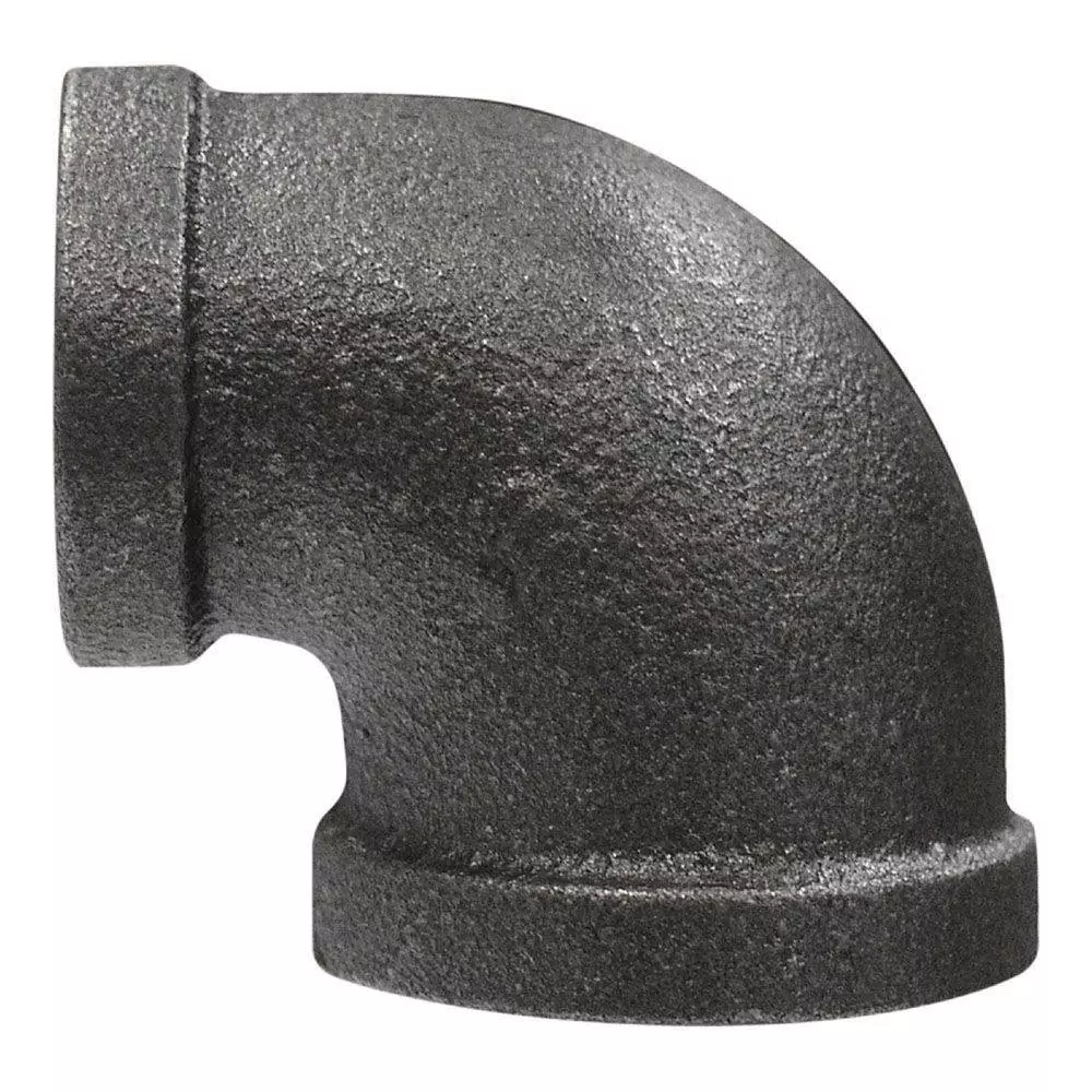 Proflo 1-1/2 x 1-1/4 in. 150# Black 90° Malleable Iron Reducing Elbow MPN MN-ZMBLR0706 — image 1