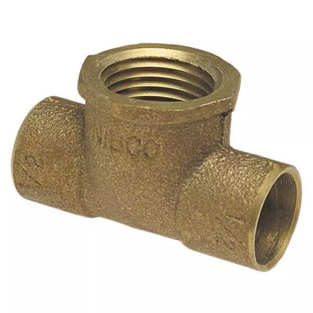 Nibco 3/4 x 3/4 x 1/2 in. Sweat x Sweat x FNPT Bronze Tee MPN BF14615L — image 1