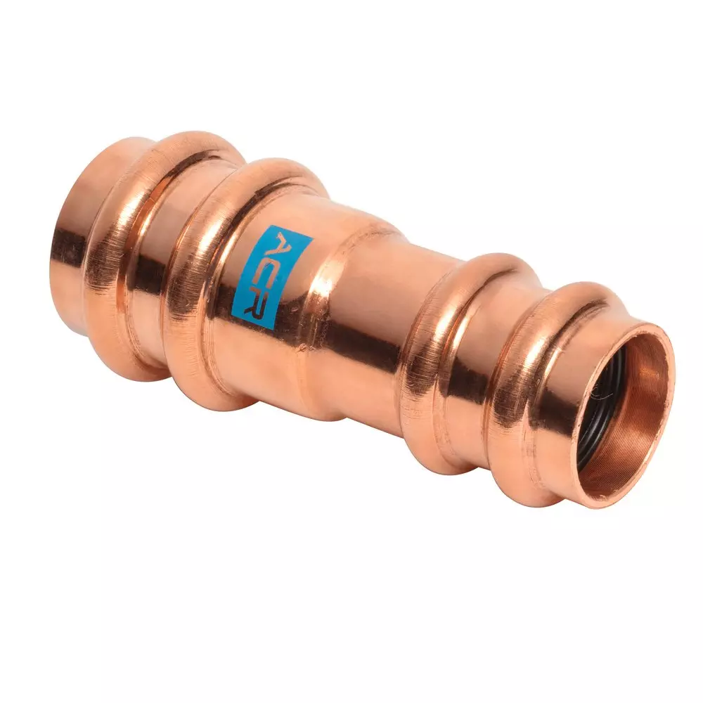 Mueller Industries Streamline 5/8 x 1/2 OD Press Copper Coupling Reducing MPN RP01023 — image 1