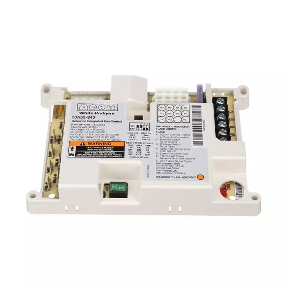 White-Rodgers Universal Single Stage Furnace Control Board, 24V Silicon Carbide MPN 50A55-843