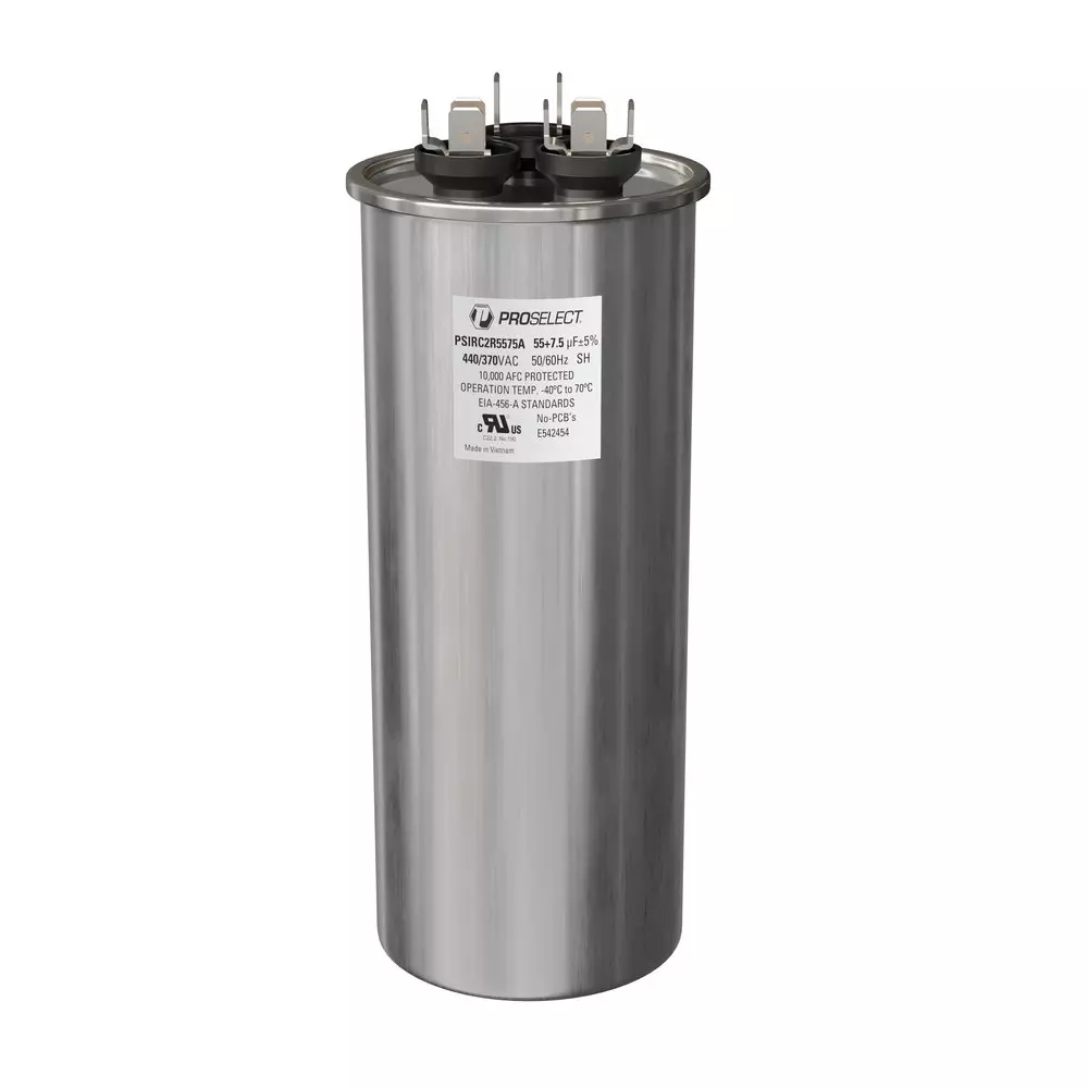 PROSELECT® 55/7.5 MFD 440/370V Dual Round Run Capacitor MPN PSIRC2R5575A