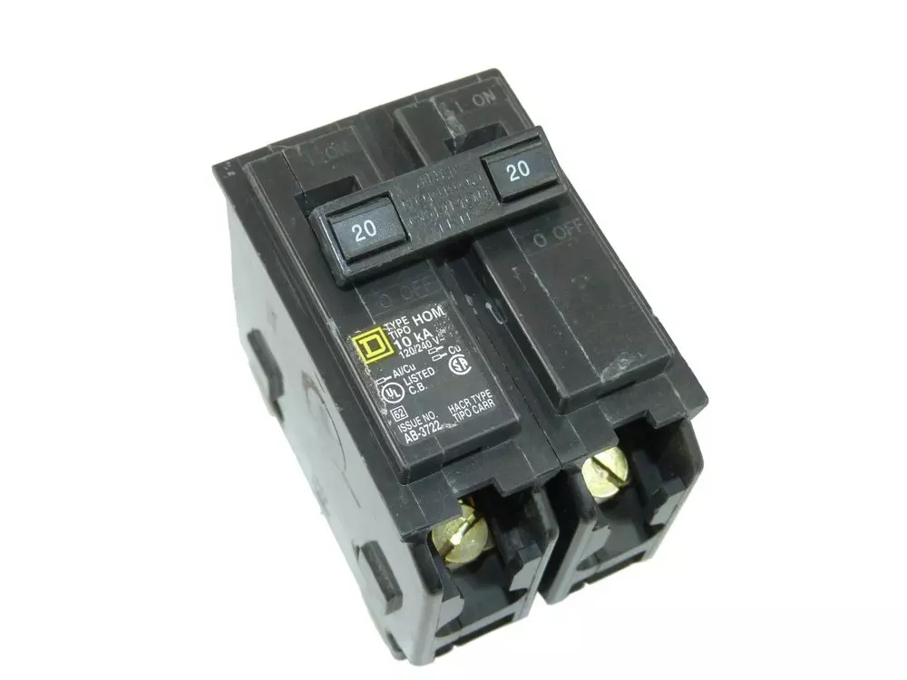 Square D Company 20A 2-Pole Mini Circuit Breaker 120/240V MPN HOM220