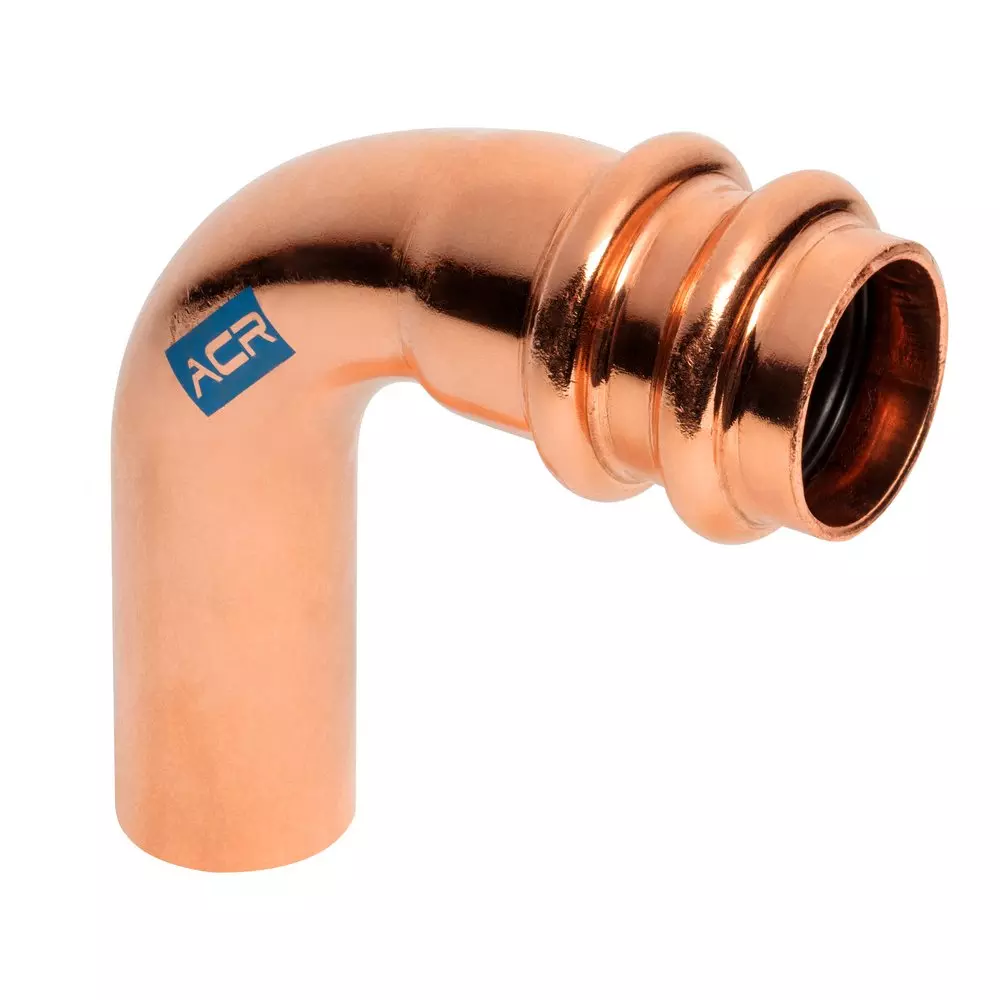 Mueller Industries Streamline 3/8" OD Press x FTG 90° Copper Elbow MPN RP02809 — image 1