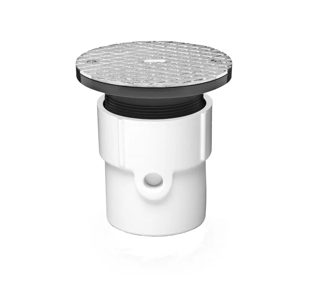 PROFLO 3-4 in. Adjustable PVC Cleanout Assembly w/ 6 in. Brass Cover MPN 42813 — image 1