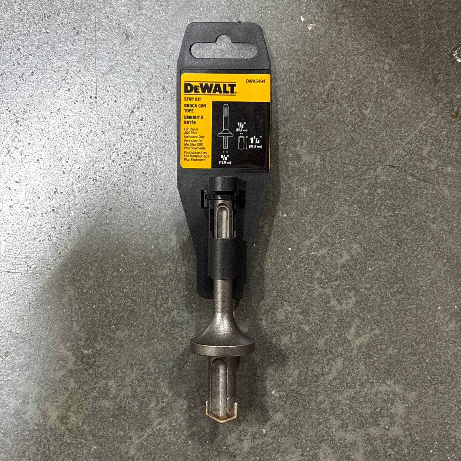 DEWALT 5/8 in. SDS-Plus Masonry Drill Bit, 1-1/4 in. Drilling Depth MPN DWA5494