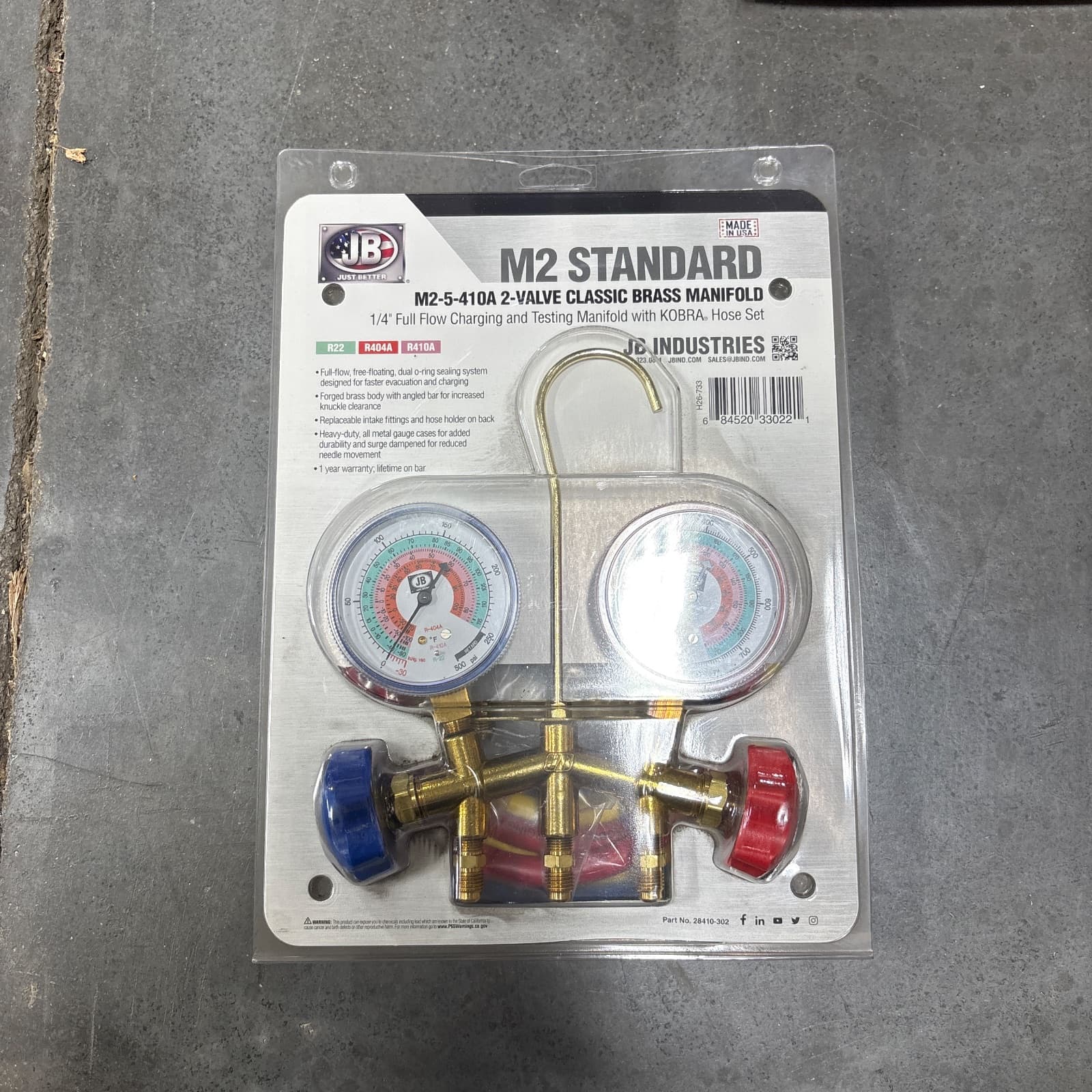JB INDUSTRIES Brass 2-1/2 in. Valve Manifold with 60 in. Hoses MPN M2-5-410A — image 1