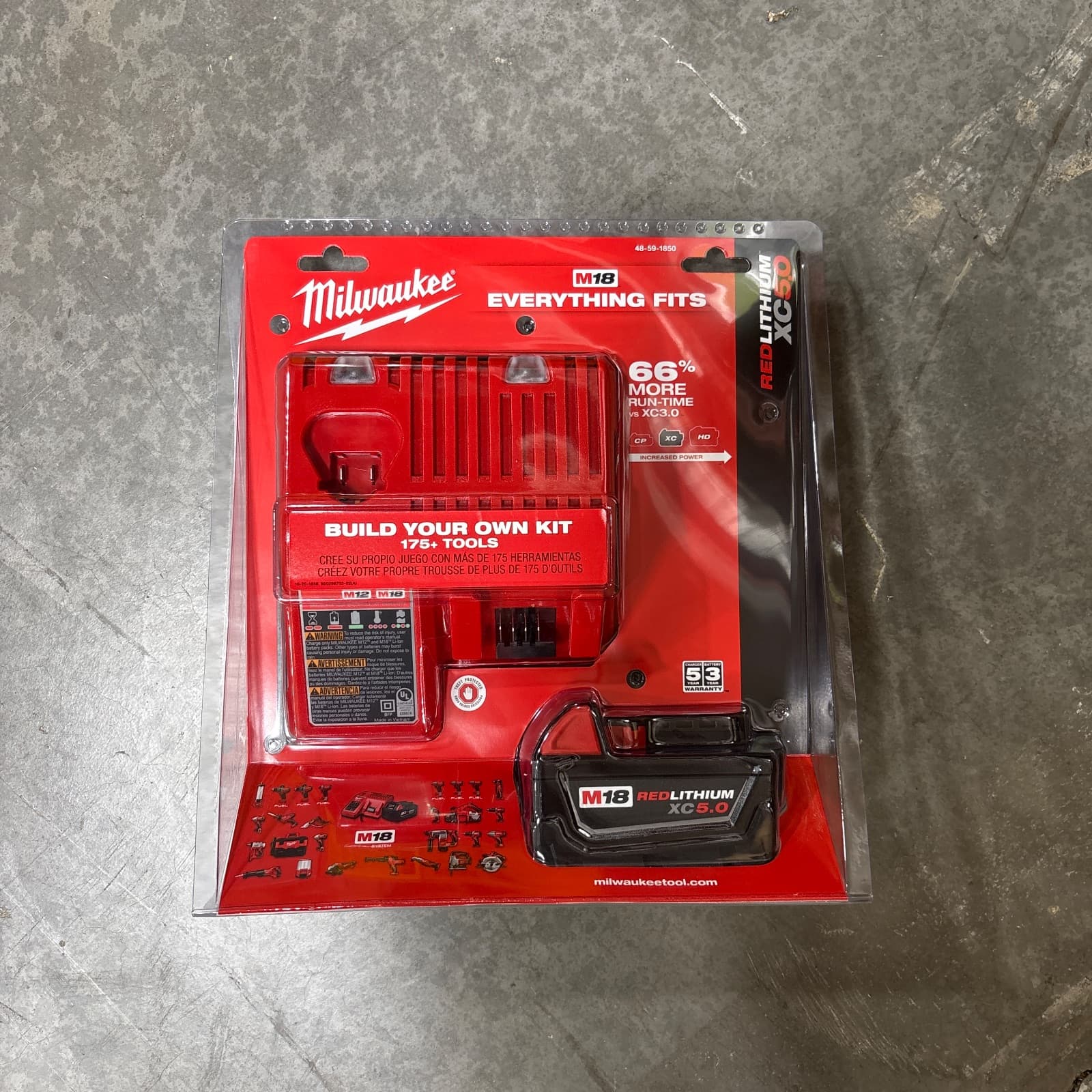 Milwaukee M18 RedLithium XC5.0 18V System Starter Kit MPN 48-59-1850