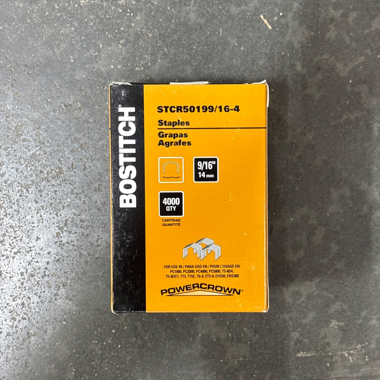 Stanley Bostitch 9/16 x 7/16 in. Carbon Steel Staple (Box of 1000) MPN STCR50199/16-4