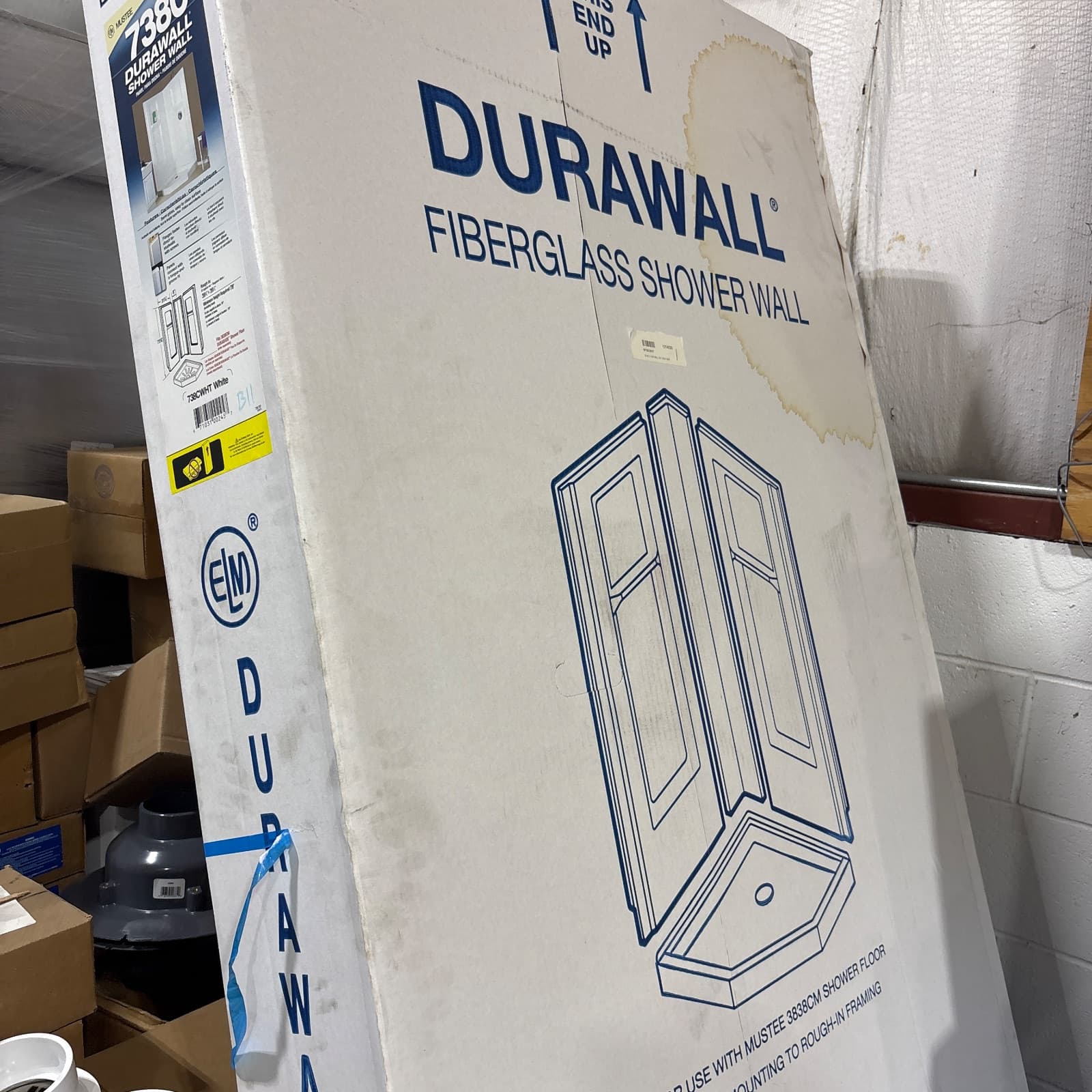 E.L. MUSTEE & SONS Durawall 60x73-1/4 in. Neo-Angle Shower Wall White MPN 738CWHT
