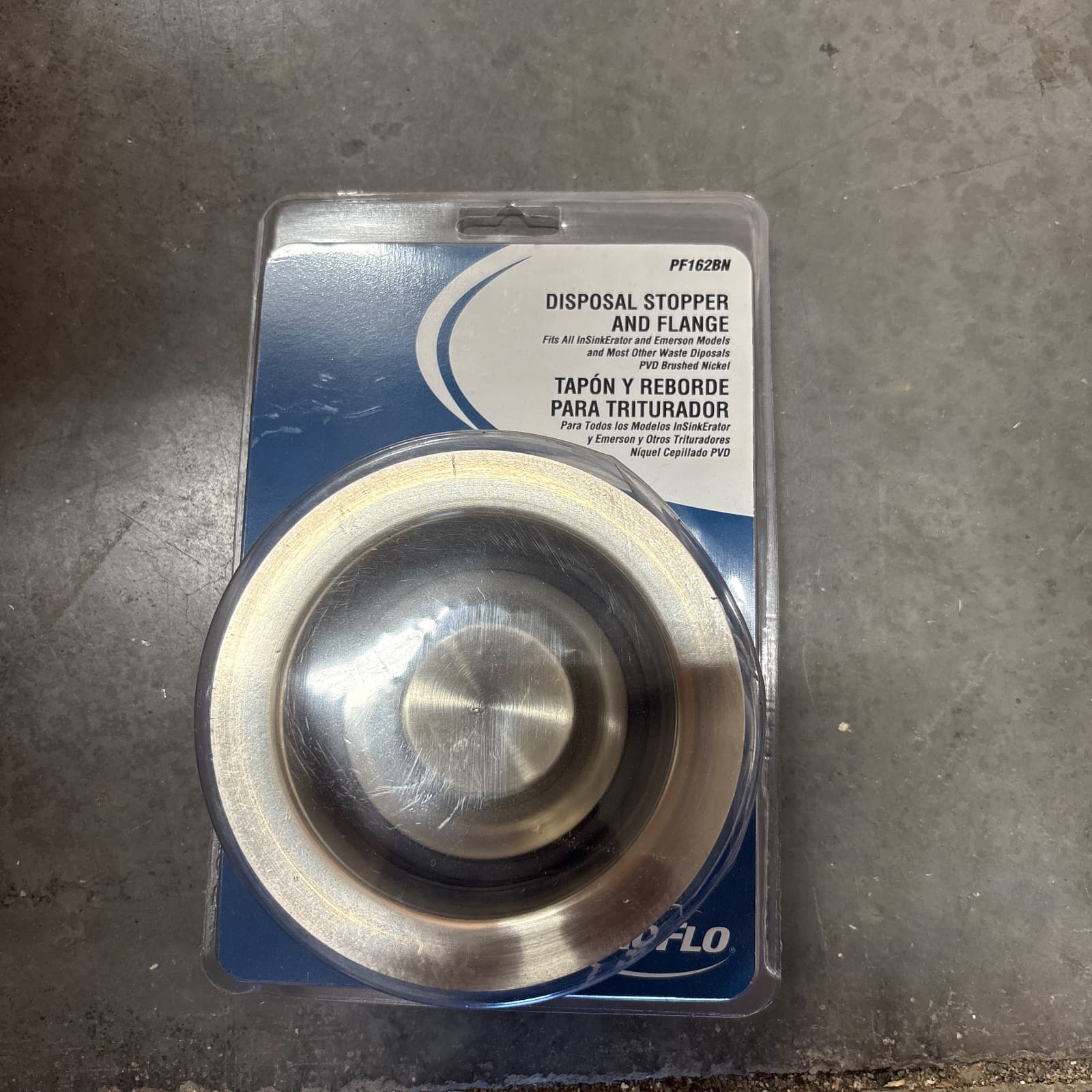 PROFLO Brass Disposer Flange & Stopper, Brushed Nickel, 4.5in MPN PF162BN