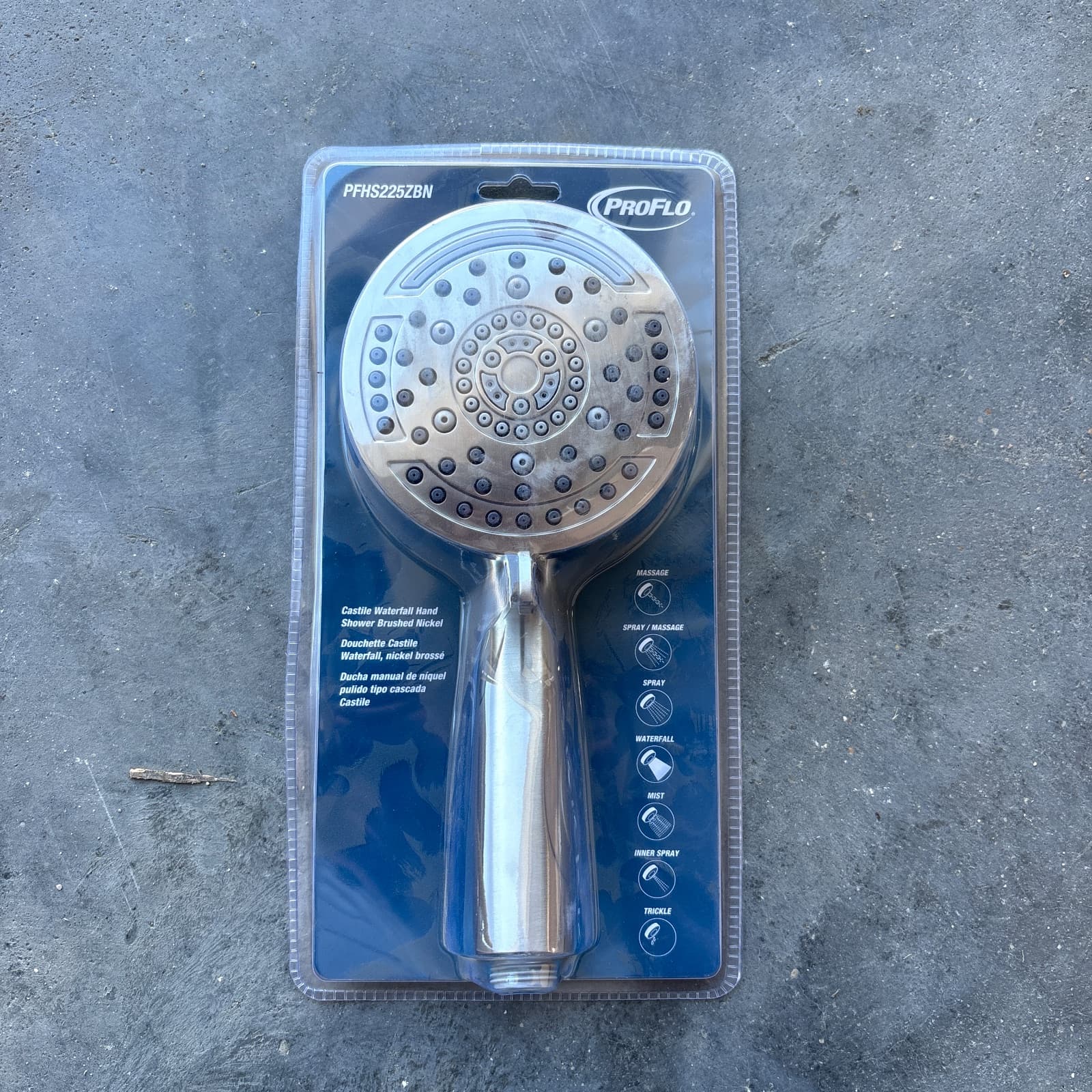 PROFLO Castile Multi Function Waterfall Hand Shower 1.75 GPM Brushed Nickel MPN PFHS225ZBN